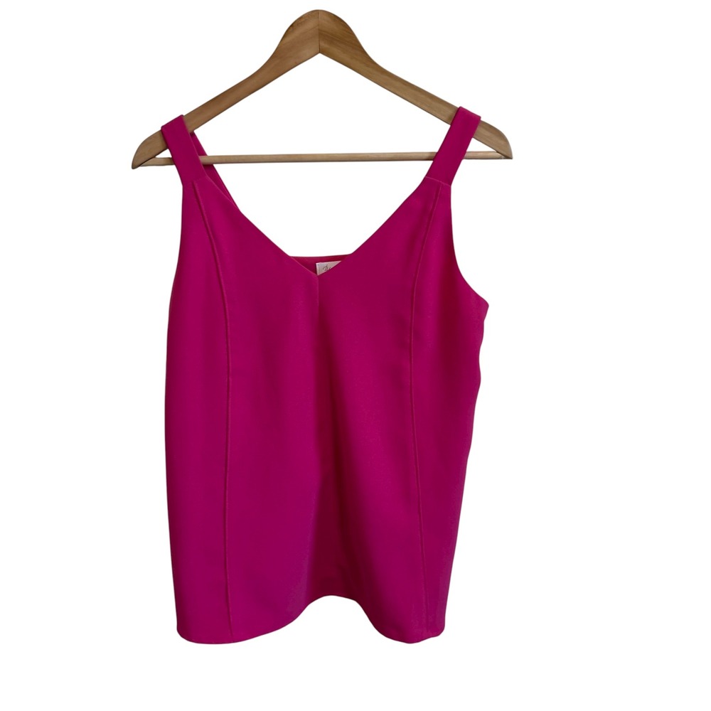 Blues & Greys Hot Pink Sleeveless V-Neck‎ Tank Top Business Casual